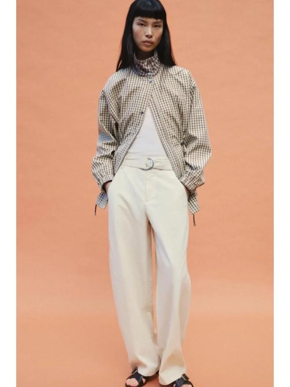 ZARA PLAID HIGH-NECK JACKET - Picture 11 of 14